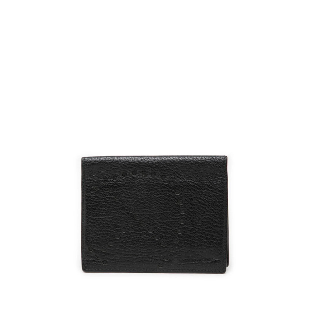 Hermes Evelyne business card holder/card case, black Chevre leather, women's.